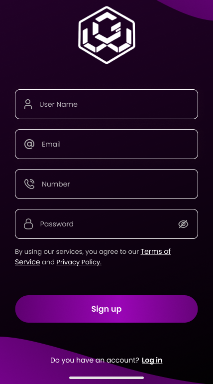 wibegram app sign up screenshot